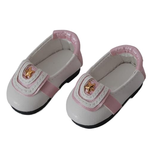 Uteruik BJD Puppenlederschuhe 1/6 11,8 Zoll BJD SD Puppe Schuhe mit niedrigem Absatz Pentagramm-Design Puppenzubehör Weiß Uteruik BJD Puppenlederschuhe 1/6 11,8 Zoll BJD SD Puppe Schuhe mit niedrigem Absatz Pentagramm-Design Puppenzubehör Weiß von Uteruik