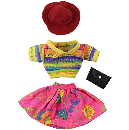 Uteruik Puppenkleidung für 11,5 Zoll Mädchen Puppe - Hut Tops Rock Umschlag Clutch Tasche Outfits Kostüm Zubehör (#E) von Uteruik