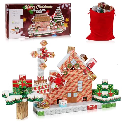 Uuoeebb Magnetische Bausteine Christmas Set, Magnetische Bauwelt Kleinkindspielzeug Magnet Spielzeug für Jungen und Mädchen ab 3 Jahren, Kreative Kinderspiele Kinderspielzeug Mädchen Spielzeug, Xmas von Uuoeebb