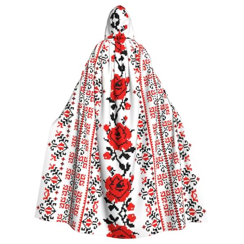 Umhang mit Kapuze, ukrainischer Stickerei, Rosen-Druck, Umhang mit Kapuze, Mittelalter-Renaissance-Umhang für Damen und Herren, Halloween, Cosplay-Kostüm Umhang mit Kapuze, ukrainischer Stickerei, Rosen-Druck, Umhang mit Kapuze, Mittelalter-Renaissance-Umhang für Damen und Herren, Halloween, Cosplay-Kostüm von Uusnwaa