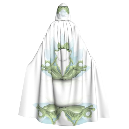 Uusnwaa Lustiger Yoga-Frosch-Umhang mit Kapuze, Umhang mit Kapuze, mittelalterlicher Renaissance-Umhang für Damen und Herren, Halloween, Cosplay-Kostüm Uusnwaa Lustiger Yoga-Frosch-Umhang mit Kapuze, Umhang mit Kapuze, mittelalterlicher Renaissance-Umhang für Damen und Herren, Halloween, Cosplay-Kostüm von Uusnwaa