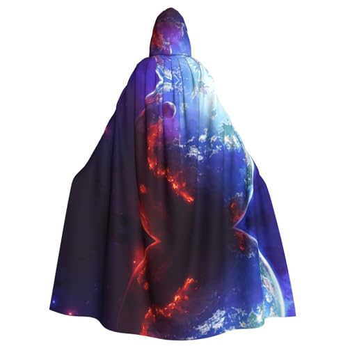 Uusnwaa Umhang mit Kapuze, 3D-Planeten-Weltraum-Stern-Druck, Umhang mit Kapuze, Mittelalter-Renaissance-Umhang für Damen und Herren, Halloween, Cosplay-Kostüm von Uusnwaa