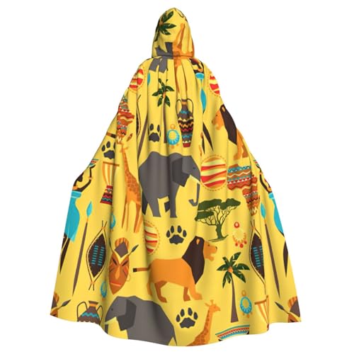 Uusnwaa Umhang mit Kapuze, Afrika-Elefanten-Druck, Umhang mit Kapuze, mittelalterlicher Renaissance-Umhang für Damen und Herren, Halloween, Cosplay-Kostüm Uusnwaa Umhang mit Kapuze, Afrika-Elefanten-Druck, Umhang mit Kapuze, mittelalterlicher Renaissance-Umhang für Damen und Herren, Halloween, Cosplay-Kostüm von Uusnwaa
