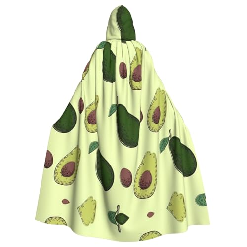 Uusnwaa Umhang mit Kapuze, Avocado-Obstdruck, Umhang mit Kapuze, Mittelalter-Renaissance-Umhang für Damen und Herren, Halloween, Cosplay-Kostüm von Uusnwaa