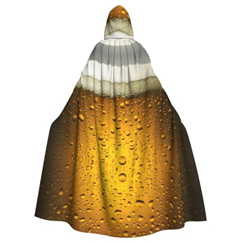 Uusnwaa Umhang mit Kapuze, Bier-Tapetendruck, Umhang mit Kapuze, Mittelalter-Renaissance-Umhang für Damen und Herren, Halloween, Cosplay-Kostüm von Uusnwaa