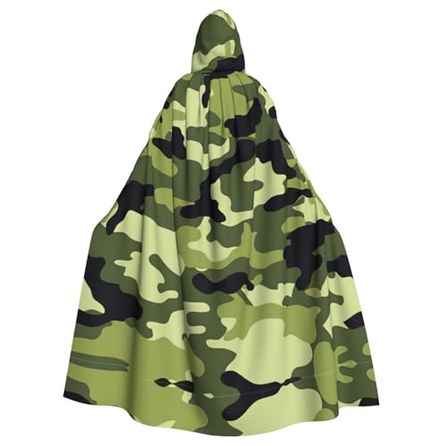 Uusnwaa Umhang mit Kapuze, Camouflage-Muster, Umhang mit Kapuze, Mittelalter-Renaissance-Umhang für Damen und Herren, Halloween, Cosplay-Kostüm von Uusnwaa