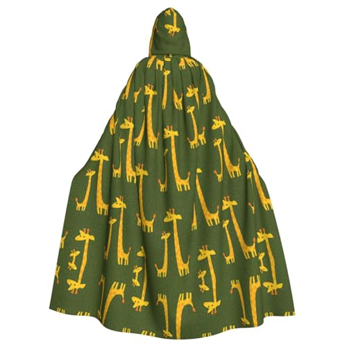 Uusnwaa Umhang mit Kapuze, Cartoon-Giraffen-Druck, Umhang mit Kapuze, mittelalterlicher Renaissance-Umhang für Damen und Herren, Halloween, Cosplay-Kostüm Uusnwaa Umhang mit Kapuze, Cartoon-Giraffen-Druck, Umhang mit Kapuze, mittelalterlicher Renaissance-Umhang für Damen und Herren, Halloween, Cosplay-Kostüm von Uusnwaa