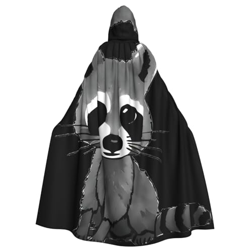 Uusnwaa Umhang mit Kapuze, Cartoon-Motiv, niedlicher Waschbär-Druck, Umhang mit Kapuze, mittelalterlicher Renaissance-Umhang für Damen und Herren, Halloween, Cosplay-Kostüm Uusnwaa Umhang mit Kapuze, Cartoon-Motiv, niedlicher Waschbär-Druck, Umhang mit Kapuze, mittelalterlicher Renaissance-Umhang für Damen und Herren, Halloween, Cosplay-Kostüm von Uusnwaa