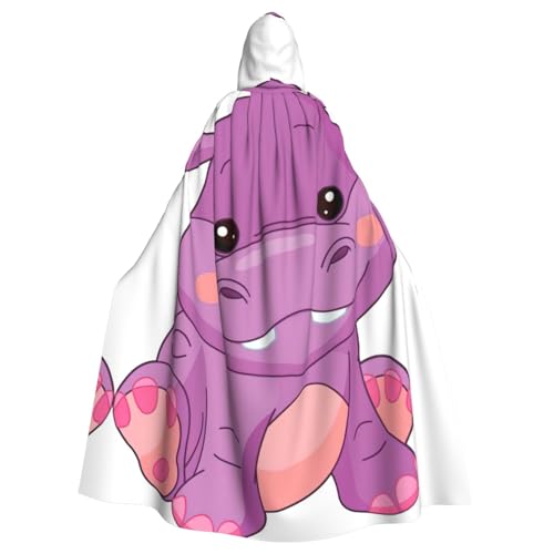 Uusnwaa Umhang mit Kapuze, Cartoon-Nilpferd-Druck, Umhang mit Kapuze, Mittelalter-Renaissance-Umhang für Damen und Herren, Halloween, Cosplay-Kostüm, Violett von Uusnwaa