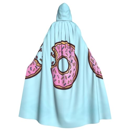 Uusnwaa Umhang mit Kapuze, Donut-Druck, Umhang mit Kapuze, Mittelalter-Renaissance-Umhang für Damen und Herren, Halloween, Cosplay-Kostüm Uusnwaa Umhang mit Kapuze, Donut-Druck, Umhang mit Kapuze, Mittelalter-Renaissance-Umhang für Damen und Herren, Halloween, Cosplay-Kostüm von Uusnwaa