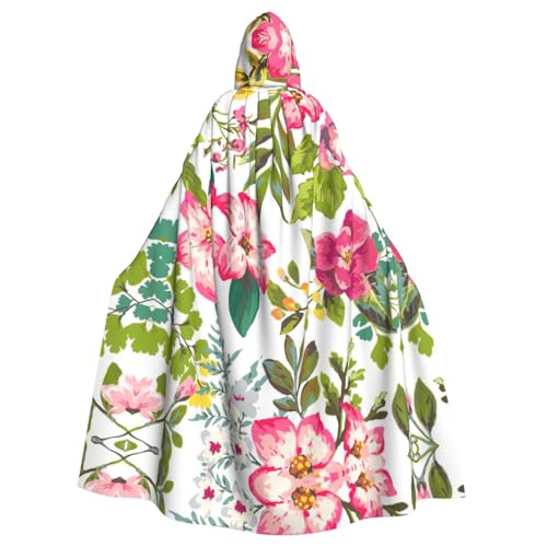 Uusnwaa Umhang mit Kapuze, Hibiskusblumen-Druck, Umhang mit Kapuze, mittelalterlicher Renaissance-Umhang für Damen und Herren, Halloween, Cosplay-Kostüm Uusnwaa Umhang mit Kapuze, Hibiskusblumen-Druck, Umhang mit Kapuze, mittelalterlicher Renaissance-Umhang für Damen und Herren, Halloween, Cosplay-Kostüm von Uusnwaa