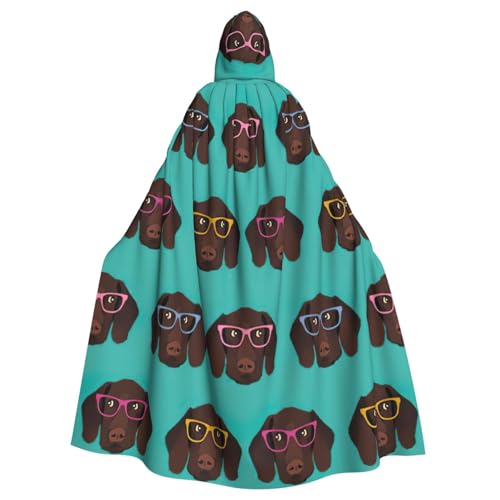 Uusnwaa Umhang mit Kapuze, Kurzhaar, Zeiger in Brille, Umhang mit Kapuze, mittelalterlicher Renaissance-Umhang für Damen und Herren, Halloween, Cosplay-Kostüm von Uusnwaa