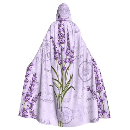 Uusnwaa Umhang mit Kapuze, Lavendel-Stempel, Umhang mit Kapuze, mittelalterlicher Renaissance-Umhang für Damen und Herren, Halloween, Cosplay-Kostüm von Uusnwaa