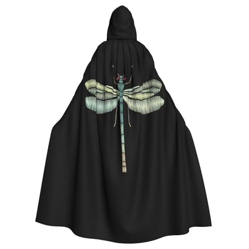 Uusnwaa Umhang mit Kapuze, Libellen-Druck, Umhang mit Kapuze, Mittelalter-Renaissance-Umhang für Damen und Herren, Halloween, Cosplay-Kostüm, Schwarz Uusnwaa Umhang mit Kapuze, Libellen-Druck, Umhang mit Kapuze, Mittelalter-Renaissance-Umhang für Damen und Herren, Halloween, Cosplay-Kostüm, Schwarz von Uusnwaa