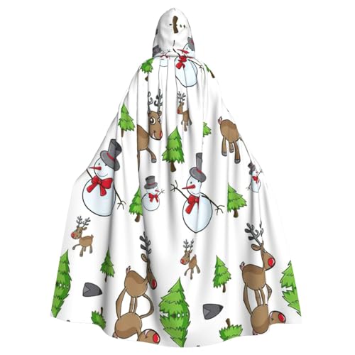 Uusnwaa Umhang mit Kapuze, Motiv: Frohe Weihnachten, Frohe Weihnachten, Umhang mit Kapuze, mittelalterlicher Renaissance-Umhang für Damen und Herren, Halloween, Cosplay-Kostüm von Uusnwaa