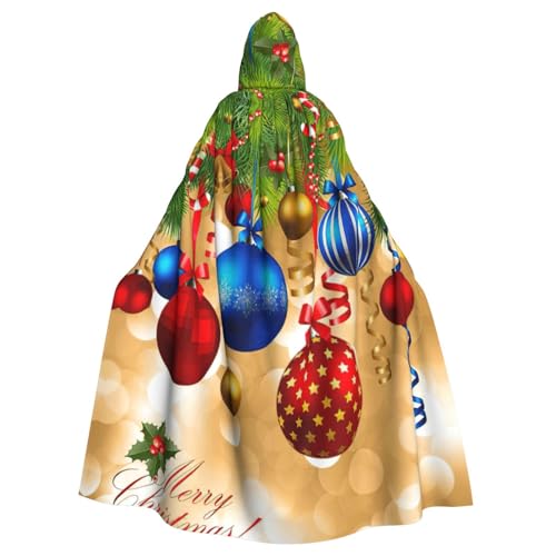 Uusnwaa Umhang mit Kapuze, Motiv: Frohe Weihnachten, Umhang mit Kapuze, mittelalterlicher Renaissance-Umhang für Damen und Herren, Halloween, Cosplay-Kostüm Uusnwaa Umhang mit Kapuze, Motiv: Frohe Weihnachten, Umhang mit Kapuze, mittelalterlicher Renaissance-Umhang für Damen und Herren, Halloween, Cosplay-Kostüm von Uusnwaa