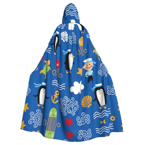 Uusnwaa Umhang mit Kapuze, Pinguin-Schildkröten-Druck, Umhang mit Kapuze, mittelalterlicher Renaissance-Umhang für Damen und Herren, Halloween, Cosplay-Kostüm Uusnwaa Umhang mit Kapuze, Pinguin-Schildkröten-Druck, Umhang mit Kapuze, mittelalterlicher Renaissance-Umhang für Damen und Herren, Halloween, Cosplay-Kostüm von Uusnwaa