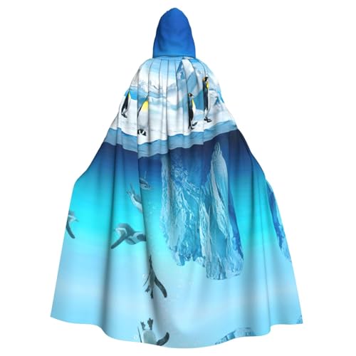 Uusnwaa Umhang mit Kapuze, Pinguine auf dem Eisberg, Umhang mit Kapuze, Mittelalter-Renaissance-Umhang für Damen und Herren, Halloween, Cosplay-Kostüm Uusnwaa Umhang mit Kapuze, Pinguine auf dem Eisberg, Umhang mit Kapuze, Mittelalter-Renaissance-Umhang für Damen und Herren, Halloween, Cosplay-Kostüm von Uusnwaa