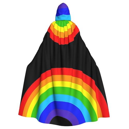 Uusnwaa Umhang mit Kapuze, Regenbogen, Umhang mit Kapuze, Mittelalter-Renaissance-Umhang für Damen und Herren, Halloween, Cosplay-Kostüm Uusnwaa Umhang mit Kapuze, Regenbogen, Umhang mit Kapuze, Mittelalter-Renaissance-Umhang für Damen und Herren, Halloween, Cosplay-Kostüm von Uusnwaa