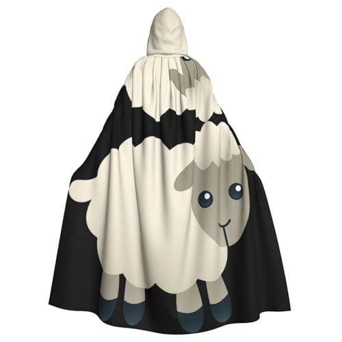 Uusnwaa Umhang mit Kapuze, Schaf-Druck, Umhang mit Kapuze, Mittelalter-Renaissance-Umhang für Damen und Herren, Halloween, Cosplay-Kostüm Uusnwaa Umhang mit Kapuze, Schaf-Druck, Umhang mit Kapuze, Mittelalter-Renaissance-Umhang für Damen und Herren, Halloween, Cosplay-Kostüm von Uusnwaa