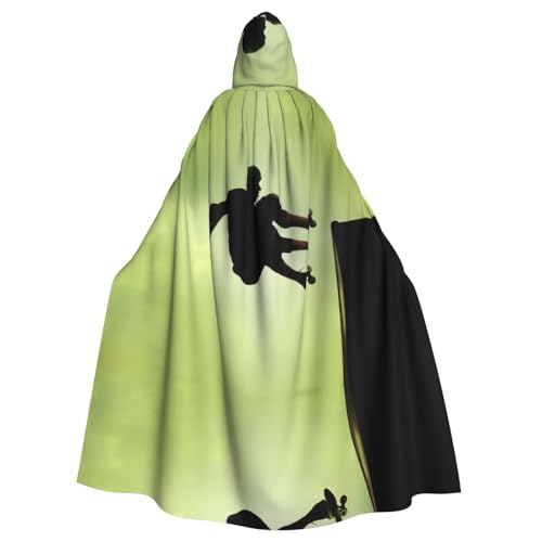 Uusnwaa Umhang mit Kapuze, Skateboard-Druck, Umhang mit Kapuze, Mittelalter-Renaissance-Umhang für Damen und Herren, Halloween, Cosplay-Kostüm von Uusnwaa