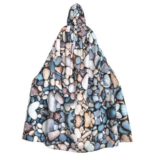 Uusnwaa Umhang mit Kapuze, Strandumhang mit farbigen Kieselsteinen, Umhang mit Kapuze, Mittelalter-Renaissance-Umhang für Damen und Herren, Halloween, Cosplay-Kostüm von Uusnwaa