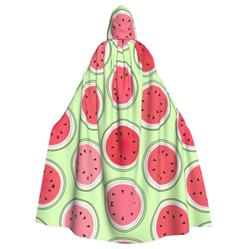 Uusnwaa Umhang mit Kapuze, Wassermelonen-Druck, Umhang mit Kapuze, Mittelalter-Renaissance-Umhang für Damen und Herren, Halloween, Cosplay-Kostüm von Uusnwaa
