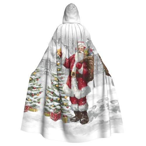 Uusnwaa Umhang mit Kapuze, Weihnachtsmann-Motiv, Umhang mit Kapuze, mittelalterlicher Renaissance-Umhang für Damen und Herren, Halloween, Cosplay-Kostüm von Uusnwaa
