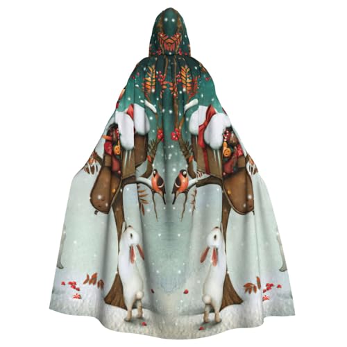 Uusnwaa Umhang mit Kapuze, Weihnachtsumhang mit Hase, Umhang mit Kapuze, mittelalterlicher Renaissance-Umhang für Damen und Herren, Halloween, Cosplay-Kostüm Uusnwaa Umhang mit Kapuze, Weihnachtsumhang mit Hase, Umhang mit Kapuze, mittelalterlicher Renaissance-Umhang für Damen und Herren, Halloween, Cosplay-Kostüm von Uusnwaa