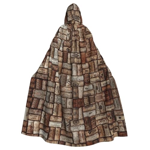 Uusnwaa Umhang mit Kapuze, Weinkorkdruck, Umhang mit Kapuze, Mittelalter-Renaissance-Umhang für Damen und Herren, Halloween, Cosplay-Kostüm von Uusnwaa