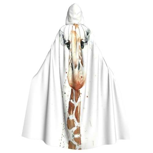Uusnwaa Umhang mit Kapuze, cleverer Giraffen-Druck, Umhang mit Kapuze, mittelalterlicher Renaissance-Umhang für Damen und Herren, Halloween, Cosplay-Kostüm von Uusnwaa