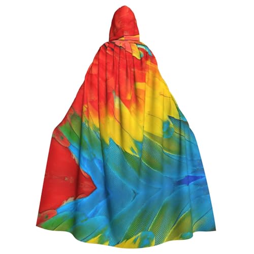 Uusnwaa Umhang mit Kapuze, fantastischer Papageienfeder-Druck, Umhang mit Kapuze, Mittelalter-Renaissance-Umhang für Damen und Herren, Halloween, Cosplay-Kostüm Uusnwaa Umhang mit Kapuze, fantastischer Papageienfeder-Druck, Umhang mit Kapuze, Mittelalter-Renaissance-Umhang für Damen und Herren, Halloween, Cosplay-Kostüm von Uusnwaa