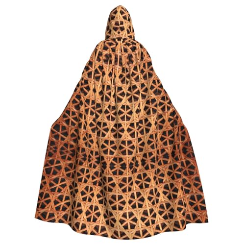 Uusnwaa Umhang mit Kapuze, geflochtenes Korbgeflecht, mit Kapuze, Mittelalter-Renaissance-Umhang für Damen und Herren, Halloween, Cosplay-Kostüm von Uusnwaa