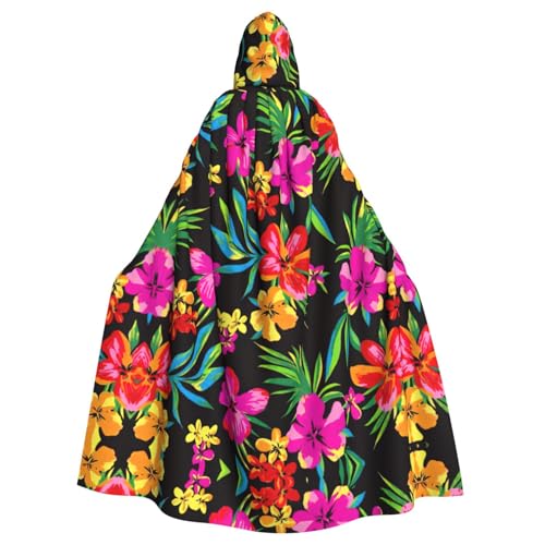 Uusnwaa Umhang mit Kapuze, hawaiianischer Blumendruck, Umhang mit Kapuze, mittelalterlicher Renaissance-Umhang für Damen und Herren, Halloween, Cosplay-Kostüm Uusnwaa Umhang mit Kapuze, hawaiianischer Blumendruck, Umhang mit Kapuze, mittelalterlicher Renaissance-Umhang für Damen und Herren, Halloween, Cosplay-Kostüm von Uusnwaa