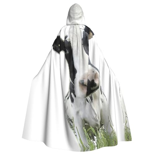 Uusnwaa Umhang mit Kapuze, lustiger Kuhkopf, schwarz-weiß, Umhang mit Kapuze, mittelalterlicher Renaissance-Umhang für Damen und Herren, Halloween, Cosplay-Kostüm Uusnwaa Umhang mit Kapuze, lustiger Kuhkopf, schwarz-weiß, Umhang mit Kapuze, mittelalterlicher Renaissance-Umhang für Damen und Herren, Halloween, Cosplay-Kostüm von Uusnwaa