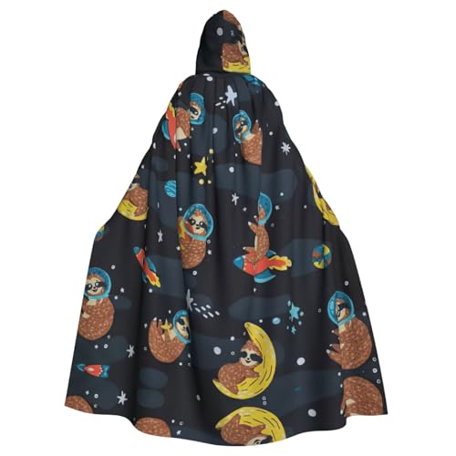 Uusnwaa Umhang mit Kapuze, niedlicher Baby-Faultier-Aufdruck, Umhang mit Kapuze, mittelalterlicher Renaissance-Umhang für Damen und Herren, Halloween, Cosplay-Kostüm Uusnwaa Umhang mit Kapuze, niedlicher Baby-Faultier-Aufdruck, Umhang mit Kapuze, mittelalterlicher Renaissance-Umhang für Damen und Herren, Halloween, Cosplay-Kostüm von Uusnwaa