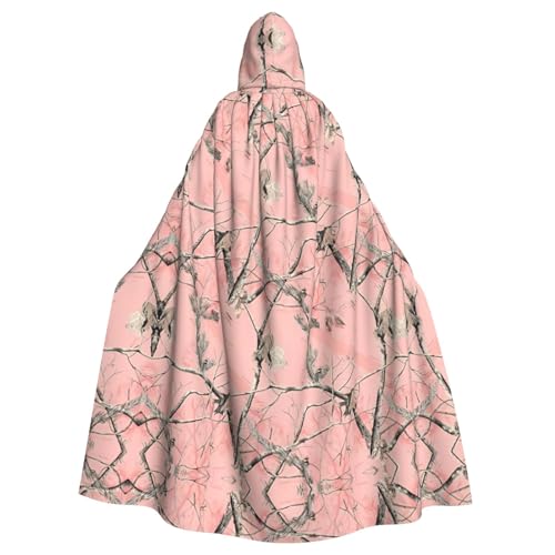 Uusnwaa Umhang mit Kapuze, rosa Blätter, Camouflage-Druck, Umhang mit Kapuze, Mittelalter-Renaissance-Umhang für Damen und Herren, Halloween, Cosplay-Kostüm Uusnwaa Umhang mit Kapuze, rosa Blätter, Camouflage-Druck, Umhang mit Kapuze, Mittelalter-Renaissance-Umhang für Damen und Herren, Halloween, Cosplay-Kostüm von Uusnwaa