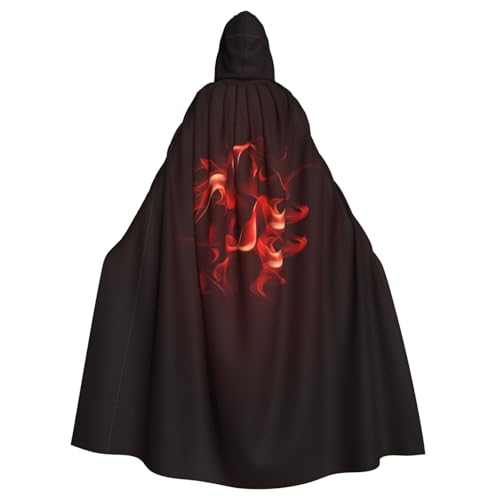 Uusnwaa Umhang mit Kapuze, roter Flammendruck, Umhang mit Kapuze, mittelalterlicher Renaissance-Umhang für Damen und Herren, Halloween, Cosplay-Kostüm Uusnwaa Umhang mit Kapuze, roter Flammendruck, Umhang mit Kapuze, mittelalterlicher Renaissance-Umhang für Damen und Herren, Halloween, Cosplay-Kostüm von Uusnwaa