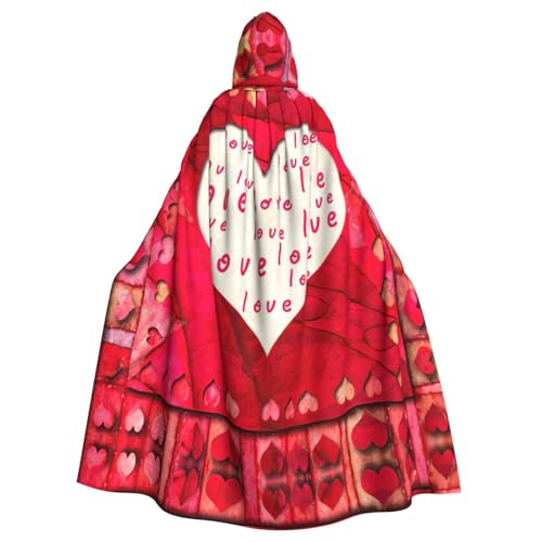 Uusnwaa Umhang mit Kapuze, roter Herzen, Umhang mit Kapuze, mittelalterlicher Renaissance-Umhang für Damen und Herren, Halloween, Cosplay-Kostüm Uusnwaa Umhang mit Kapuze, roter Herzen, Umhang mit Kapuze, mittelalterlicher Renaissance-Umhang für Damen und Herren, Halloween, Cosplay-Kostüm von Uusnwaa
