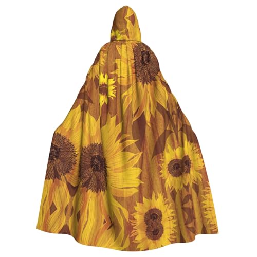 Uusnwaa Umhang mit Kapuze, schöner Sonnenblumen-Druck, Umhang mit Kapuze, Mittelalter-Renaissance-Umhang für Damen und Herren, Halloween, Cosplay-Kostüm Uusnwaa Umhang mit Kapuze, schöner Sonnenblumen-Druck, Umhang mit Kapuze, Mittelalter-Renaissance-Umhang für Damen und Herren, Halloween, Cosplay-Kostüm von Uusnwaa