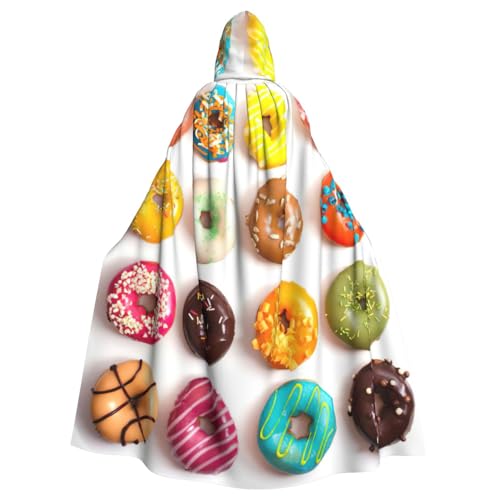 Uusnwaa Umhang mit Kapuze, verschiedene Geschmacksrichtungen von Donuts, Umhang mit Kapuze, Mittelalter-Renaissance-Umhang für Damen und Herren, Halloween, Cosplay-Kostüm Uusnwaa Umhang mit Kapuze, verschiedene Geschmacksrichtungen von Donuts, Umhang mit Kapuze, Mittelalter-Renaissance-Umhang für Damen und Herren, Halloween, Cosplay-Kostüm von Uusnwaa