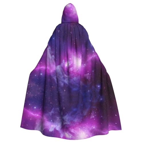 Uusnwaa Umhang mit Kapuze, violett und blau, Galaxie-Druck, Umhang mit Kapuze, mittelalterlicher Renaissance-Umhang für Damen und Herren, Halloween, Cosplay-Kostüm von Uusnwaa