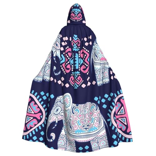 Uusnwaa Umhang mit Kapuze, violetter Elefanten-Druck, Umhang mit Kapuze, Mittelalter-Renaissance-Umhang für Damen und Herren, Halloween, Cosplay-Kostüm Uusnwaa Umhang mit Kapuze, violetter Elefanten-Druck, Umhang mit Kapuze, Mittelalter-Renaissance-Umhang für Damen und Herren, Halloween, Cosplay-Kostüm von Uusnwaa