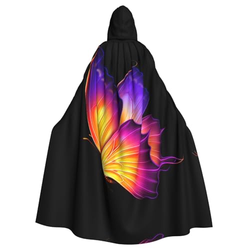 Uusnwaa Umhang mit Kapuze, violetter Schmetterlings-Druck, Umhang mit Kapuze, mittelalterlicher Renaissance-Umhang für Damen und Herren, Halloween, Cosplay-Kostüm Uusnwaa Umhang mit Kapuze, violetter Schmetterlings-Druck, Umhang mit Kapuze, mittelalterlicher Renaissance-Umhang für Damen und Herren, Halloween, Cosplay-Kostüm von Uusnwaa