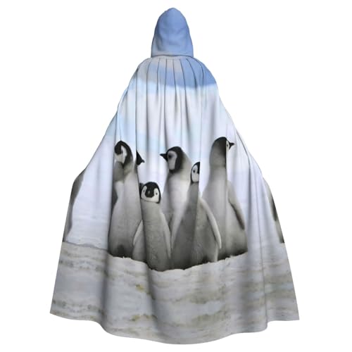 Uusnwaa Umhang mit Kapuze für junge Pinguine mit Schnee-Aufdruck, Umhang mit Kapuze, Mittelalter-Renaissance-Umhang für Damen und Herren, Halloween, Cosplay-Kostüm Uusnwaa Umhang mit Kapuze für junge Pinguine mit Schnee-Aufdruck, Umhang mit Kapuze, Mittelalter-Renaissance-Umhang für Damen und Herren, Halloween, Cosplay-Kostüm von Uusnwaa
