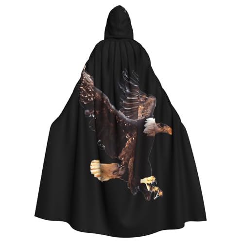 Uusnwaa Umhang mit Kapuze und Adler-Druck, Umhang mit Kapuze, mittelalterlicher Renaissance-Umhang für Damen und Herren, Halloween, Cosplay-Kostüm von Uusnwaa