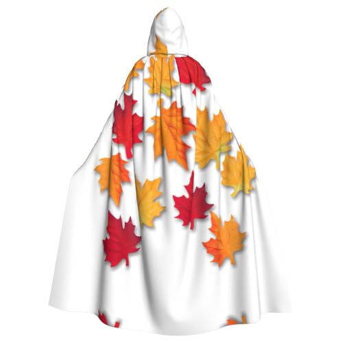 Uusnwaa Umhang mit Kapuze und Herbstblättern, Umhang mit Kapuze, Mittelalter-Renaissance-Umhang für Damen und Herren, Halloween, Cosplay-Kostüm Uusnwaa Umhang mit Kapuze und Herbstblättern, Umhang mit Kapuze, Mittelalter-Renaissance-Umhang für Damen und Herren, Halloween, Cosplay-Kostüm von Uusnwaa