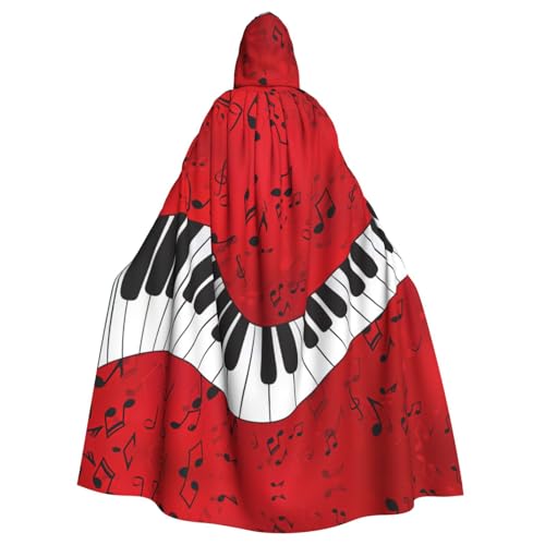 Uusnwaa Umhang mit Kapuze und Musiknoten, Klavierdruck, Umhang mit Kapuze, Mittelalter-Renaissance-Umhang für Damen und Herren, Halloween, Cosplay-Kostüm Uusnwaa Umhang mit Kapuze und Musiknoten, Klavierdruck, Umhang mit Kapuze, Mittelalter-Renaissance-Umhang für Damen und Herren, Halloween, Cosplay-Kostüm von Uusnwaa
