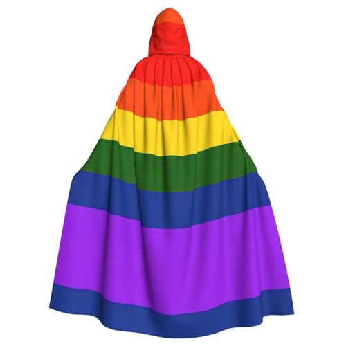 Uusnwaa Umhang mit Kapuze und Regenbogenflagge, Umhang mit Kapuze, Mittelalter-Renaissance-Umhang für Damen und Herren, Halloween, Cosplay-Kostüm von Uusnwaa