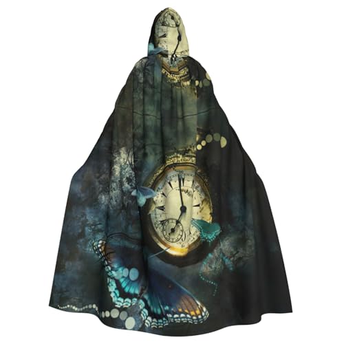 Uusnwaa Umhang mit Kapuze und Schmetterlingsuhren, Umhang mit Kapuze, mittelalterlicher Renaissance-Umhang für Damen und Herren, Halloween, Cosplay-Kostüm von Uusnwaa